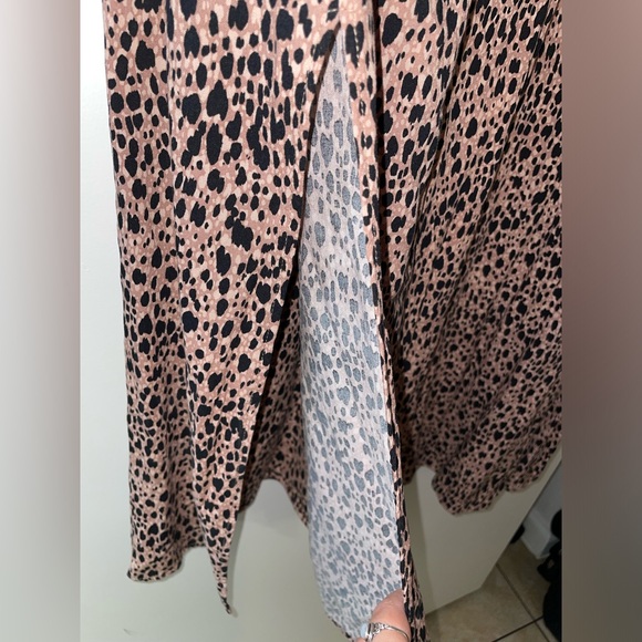 Free People Daria Leopard Cheetah Print Maxi Duster Dress Size S - Picture 7 of 10